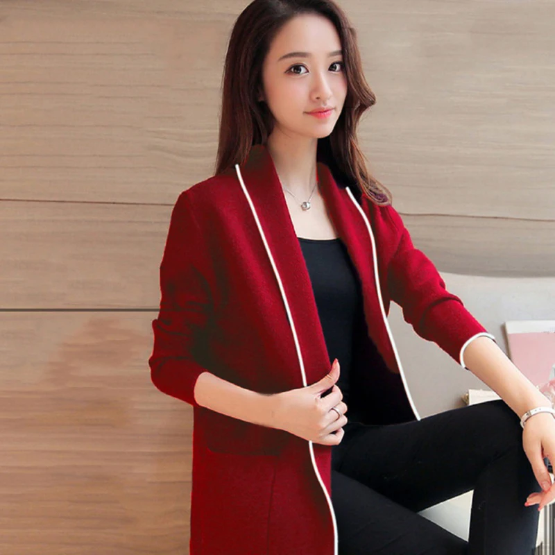 

Women Lapel Casual Solid Color Plus Velvet Jacket Long Sleeve Loose Cardigan Warm Long Fleece Coat Women Coats