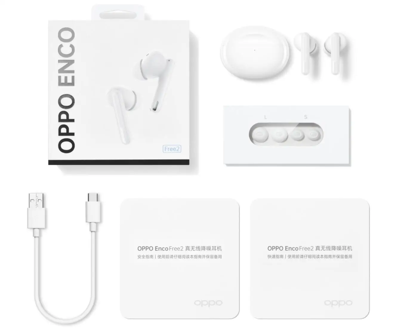 original oppo enco free 2 free2 accessories left earphone right earphone charge box separate replacement parts free global shipping