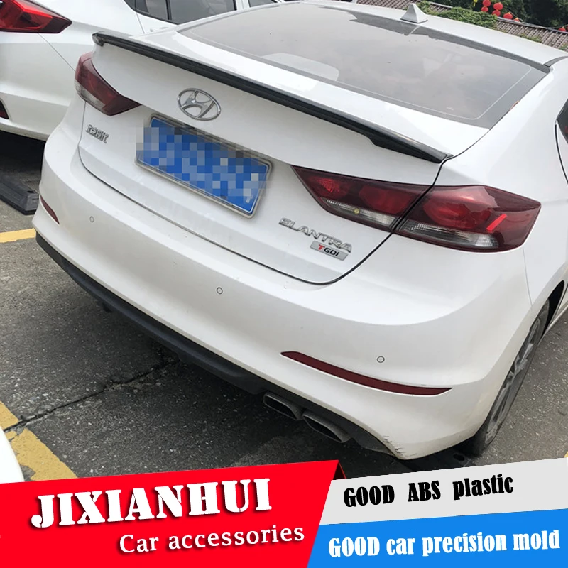 Для Hyundai Elantra спойлер 2016 2018 HBYW ABS пластик Материал заднее крыло автомобиля Цвет