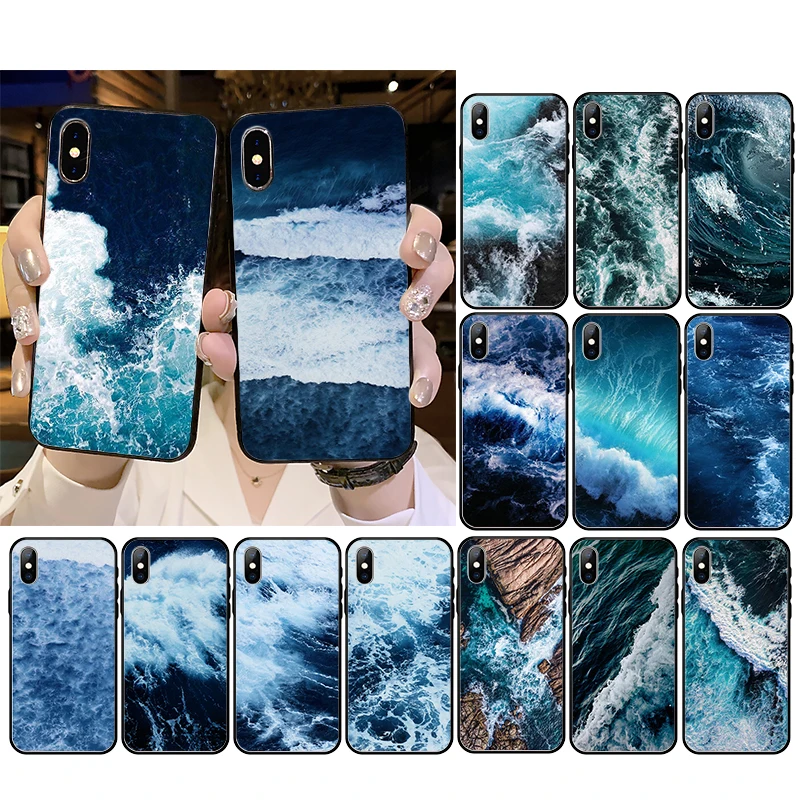 

Blue sea Wave Phone Case For iPhone 12mini 12 11 ProMax XS MAX XR SE2 8 7 6 6S Plus X 5 5S SE