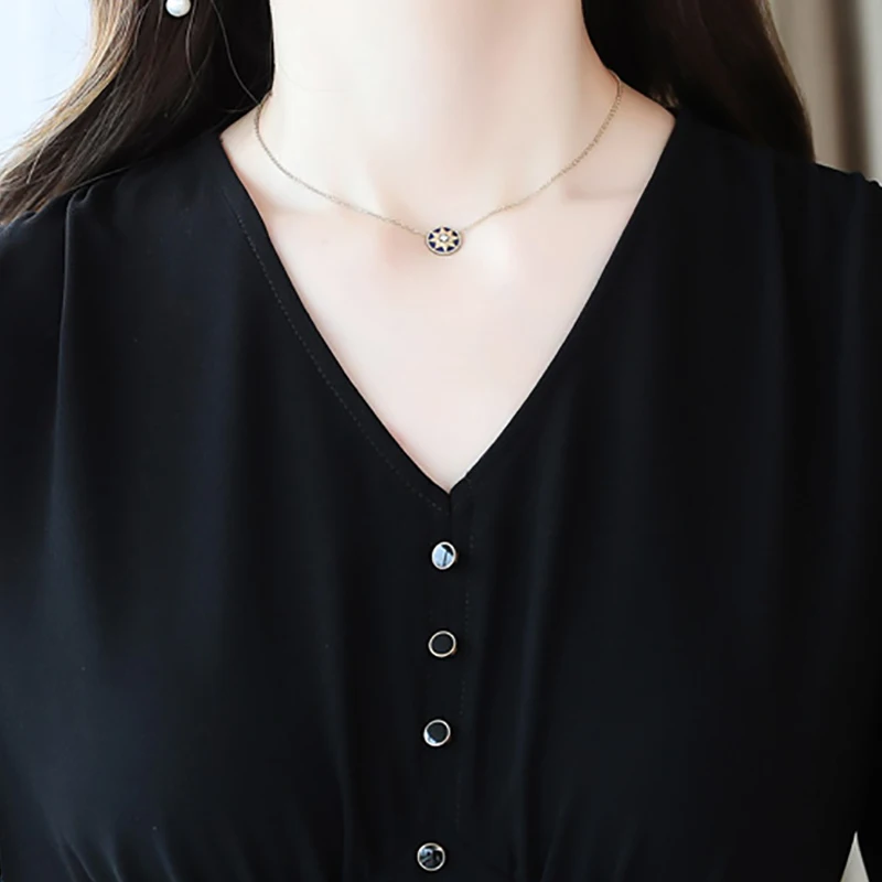 

Summer Vintage Casual Midi Dress Classy Women Casual Party Solid Black Maxi Vestido 2021 Spring Bodycon Office Lady Shirt Dress
