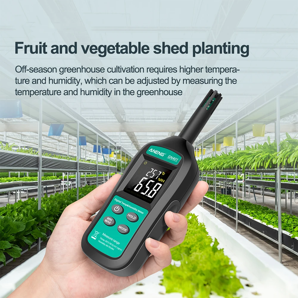 

Battery Powered Wet Bulb Auto Power Off Temperature Humidity Meter ABS 2 In 1 With Dew Point Digital Display Portable Accurate