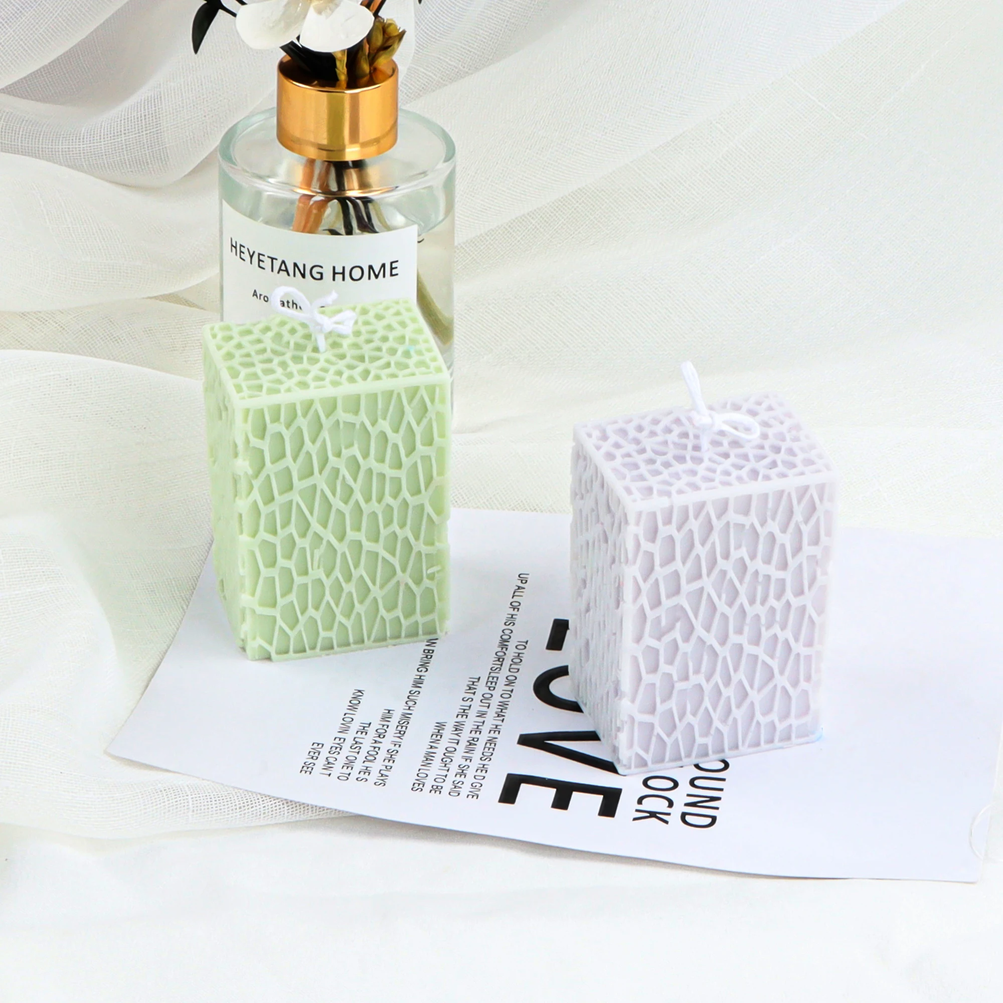 Форма для свечей креативная форма изготовления в виде сетки из кубовидной люфы