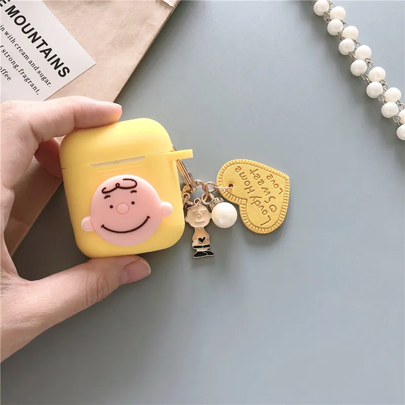Милый чехол для наушников для AirPods с мультяшным животным, сумка для ключей, беспроводные наушники, чехол, анти-шок для Apple Airpods 2, аксессуары