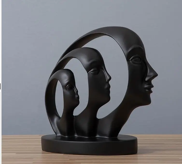 Европейские абстрактные украшения с изображением черного и белого лица из смолы