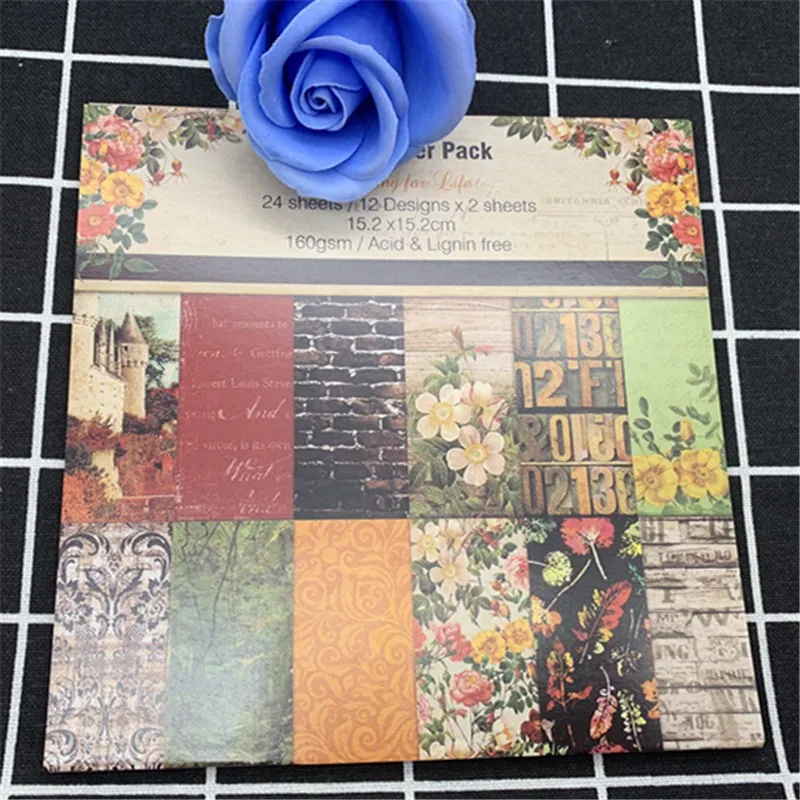 

24 страницы 6*6 Ретро серии в архитектурном стиле ручная работа вырезанная бумага для творчества Скрапбукинг