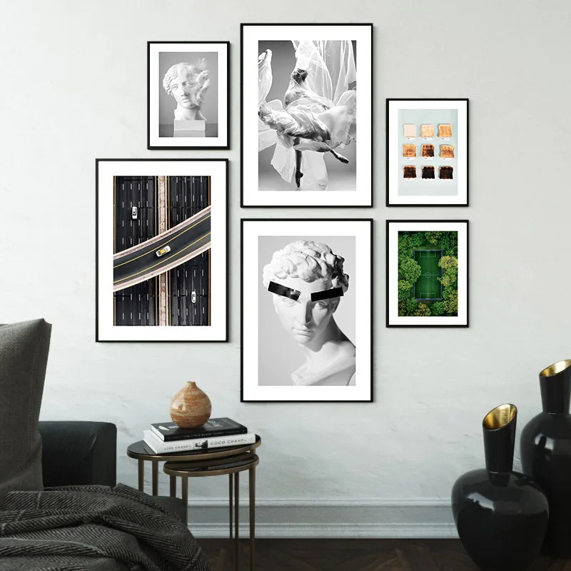 Современная Настенная картина скульптура головы абстрактный постер