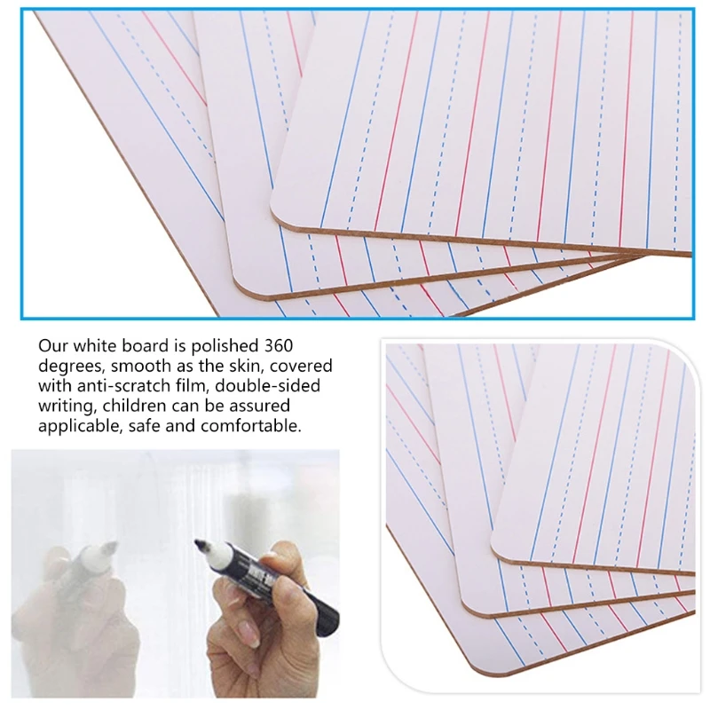 

Small Dr y Erase White Board for Kids Portable Dr y Erase Lap Board with Line Double Sided Whiteboard for Students Learning