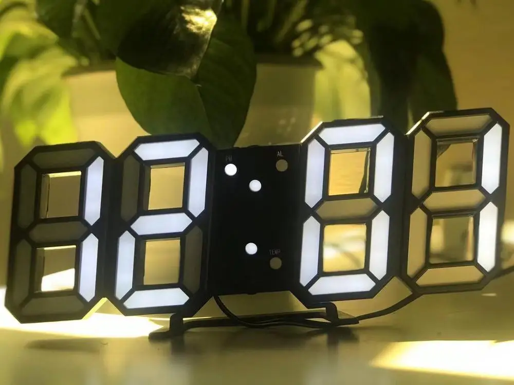 8 Формы USB цифровой настольный часы настенные часы светодиодный Время Дисплей Креативные часы 24 и 12-часовой Дисплей повтора сигнала украшение дома - Цвет: White B