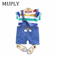 2pcsset summer baby boys clothes set cartoon toddler baby infant girls outfits t shirtbib pants kids clothing sets tracksuit