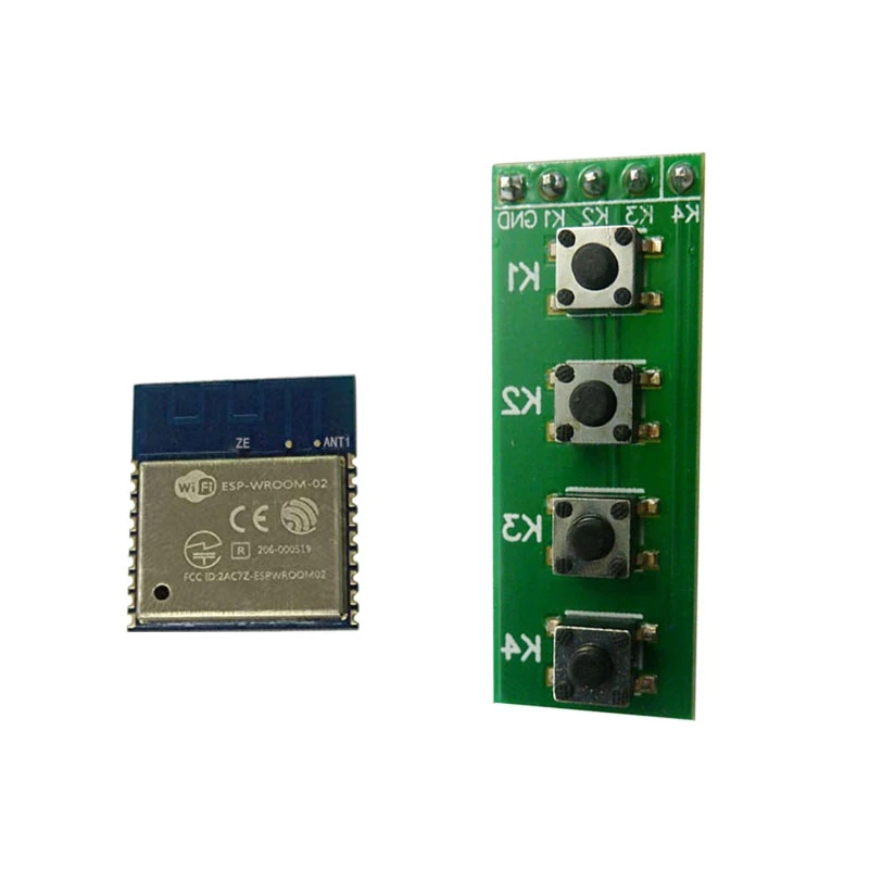 2 Pcs Electronic Accessories: 1 Keypad 4 Button Key Module Switch &amp Esp-Wroom-02 Esp8266 Remote Serial Port Wifi Wirel | Электроника