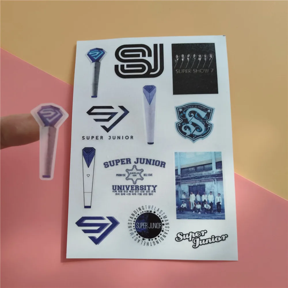 1 pieza KPOP Super Junior, pegatina de papelería de cuenta de mano para colección de aficionados, suministros k-pop