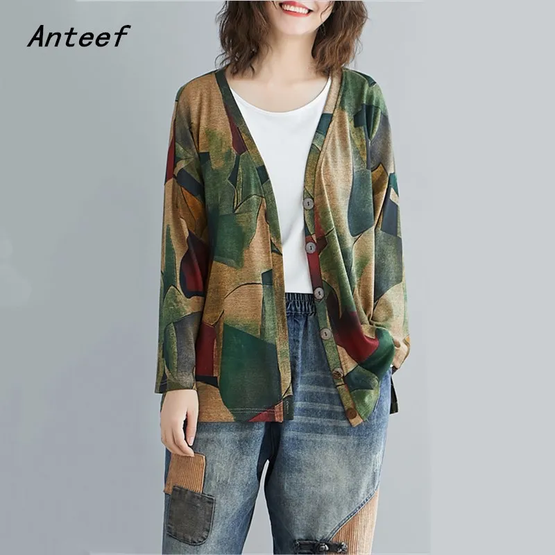 Длинный рукав хлопок осень Винтаж корейский стиль размера плюс Повседневная