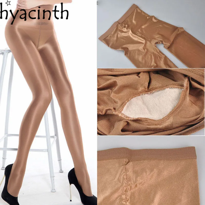 Женские эластичные колготки большого размера 70D пикантные блестящие с блестками