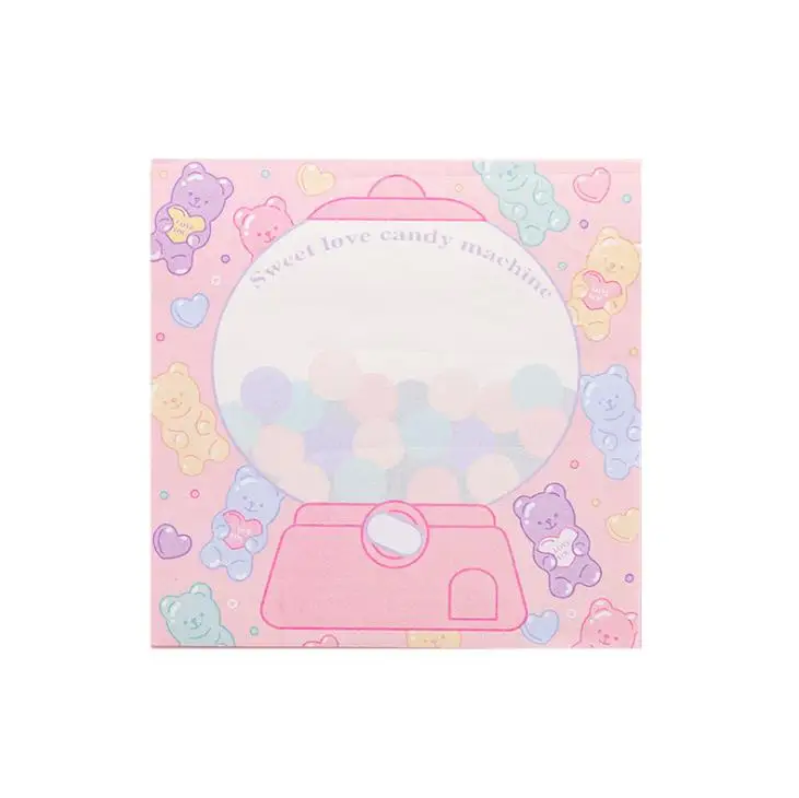 

1 Pcs Pink Girl Candy Bear Heart Paper Memo Pads N Times Sticky Notes Sticker Label Escolar Papelaria School Office Stationery