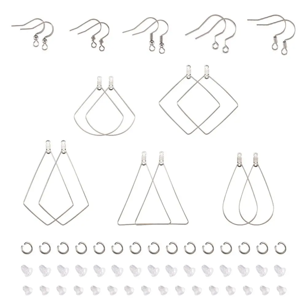

1 коробка, крючки для сережек-подвесок, фурнитура для самостоятельного изготовления украшений, нержавеющая сталь, 8, 2 х8, 2 х2, 7 см
