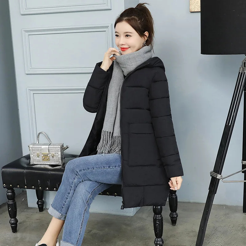 Женские Длинные парки в полоску с капюшоном и карманами Повседневная теплая