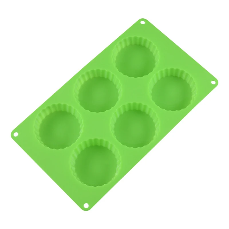 

6 Cavity Silicone Cake Mold Mini Tart Pie Pan Silicone Baking Pan Chocolate Almond Peanut Butter Cup Mold