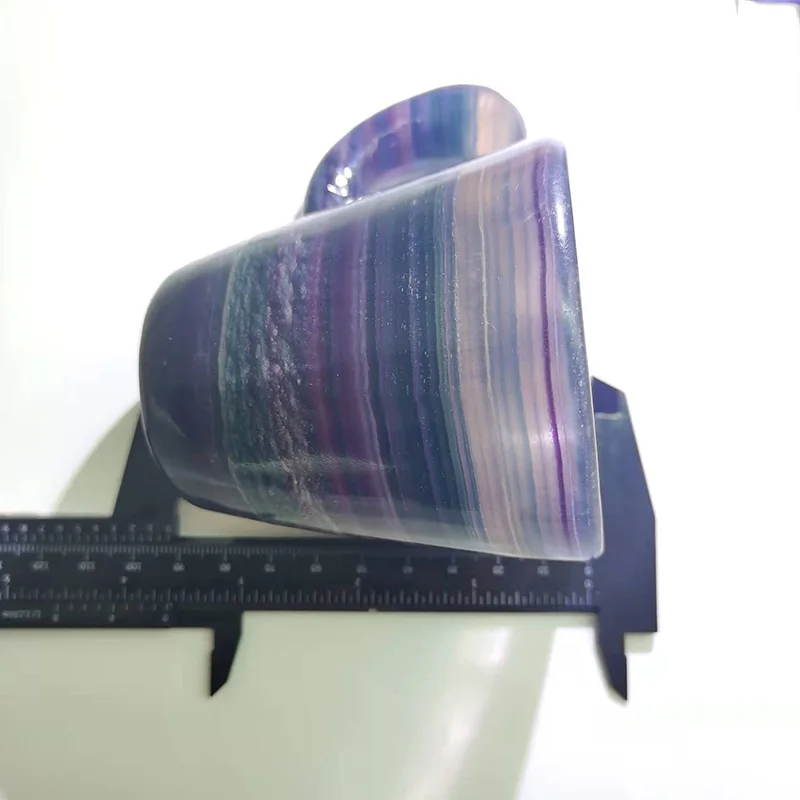 Чайная чашка из натурального флюорита заводская цена Хрустальный розовый кварц