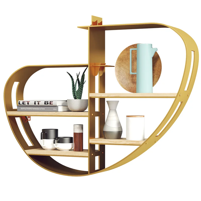 

Personalized fashion appearance creative Nordic iron shelf storage rack thickened solid laminate living room multi-layer solid w