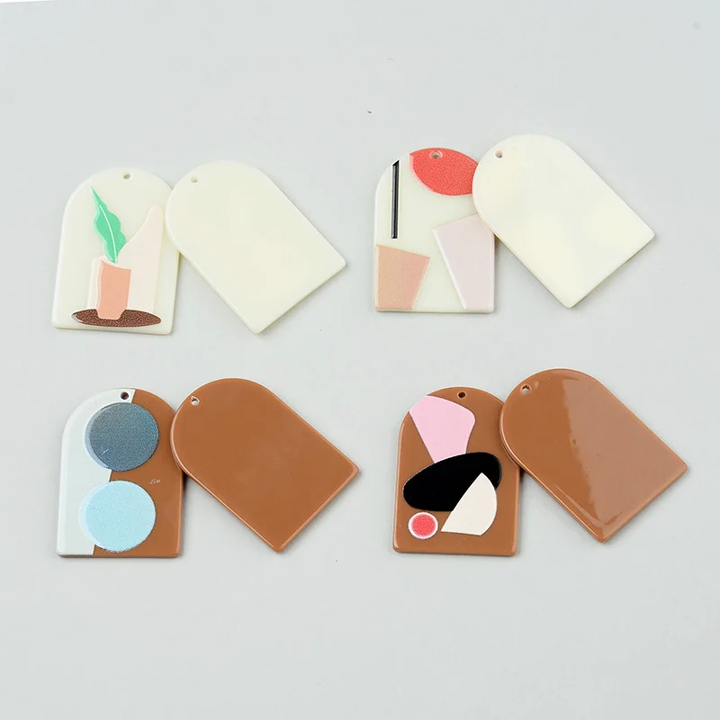 

50PCS Acetate Irregular Pattern Jewelry Accessories Hand Made Earrings Connectors DIY Pendant Jewelry Findings Components Charms