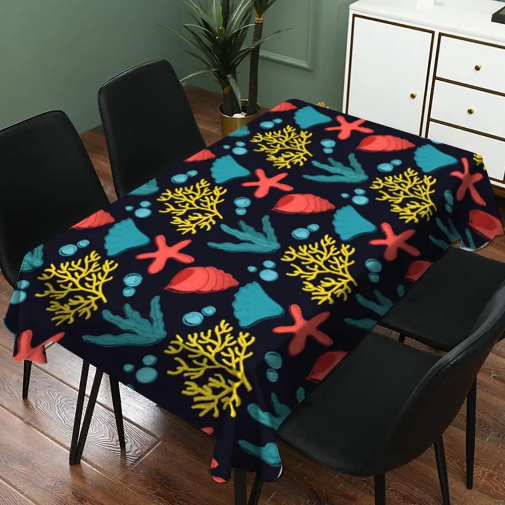 Новая модная скатерть с узором в виде ракушек кухонная Водонепроницаемая