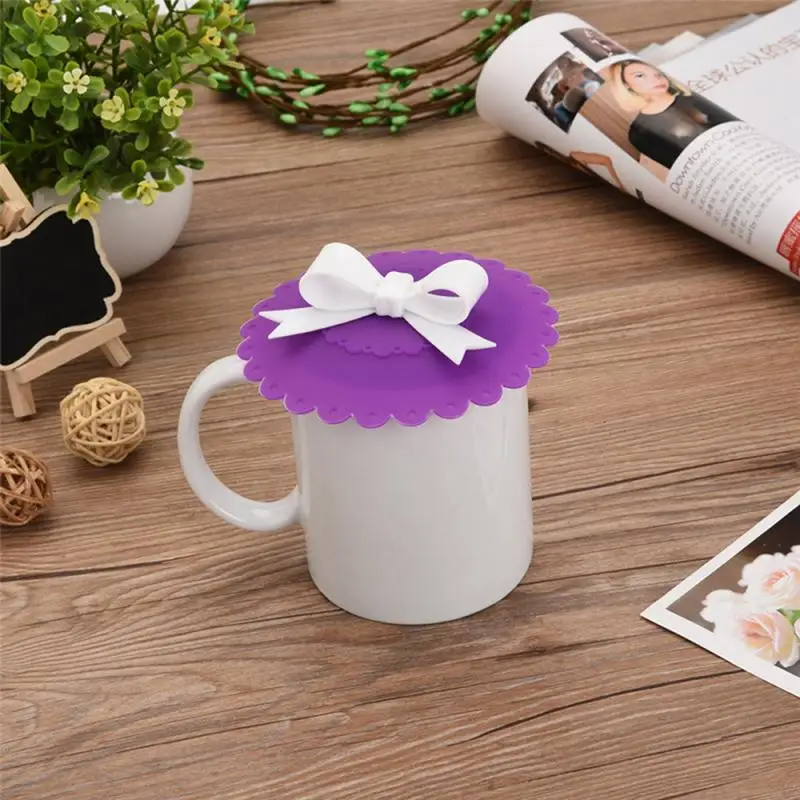 Силиконовая крышка с милым бантом многоразовая Пылезащитная термоизоляционная