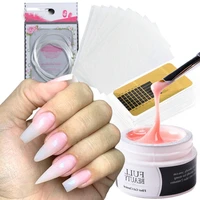 1set building gel nail extension kit 15ml gel polish silk fiberglass nail art forms brush finger tools nail forms long manicure