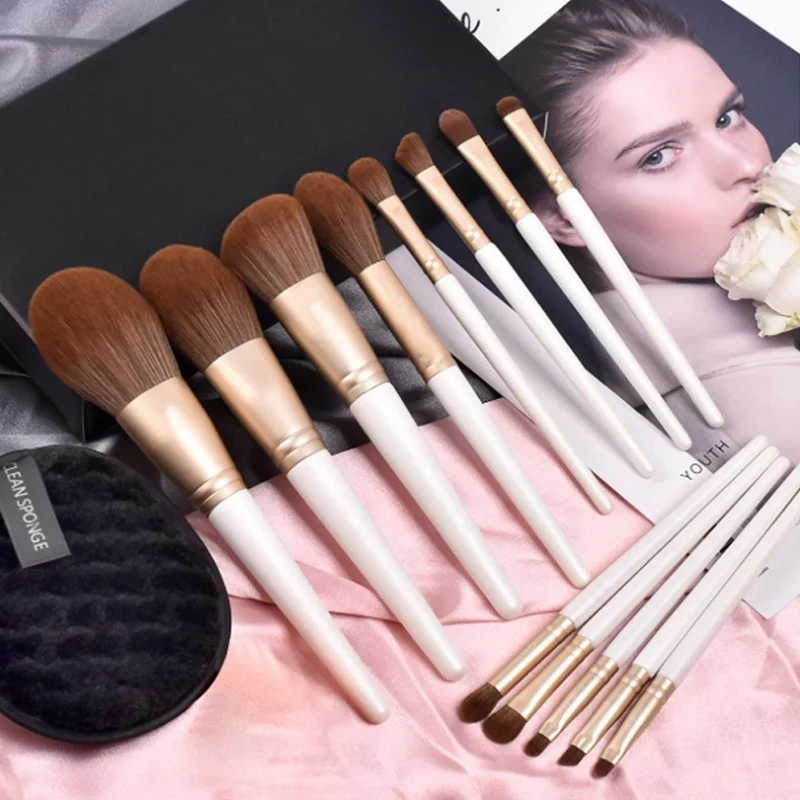 

13Pcs Makeup Brushes Set Cosmetics Brush Kit Makeup Beauty Tools Powder Foundation Eye Shadow Concealer Brushes Wool Fiber