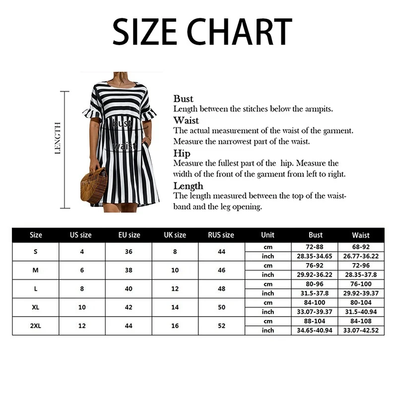 

Puimentiua Short Sleeve Mini Dress Women 2021 Summer Striped O-neck Ruffles Big Hem Beach Dresses For Woman Femme Dress