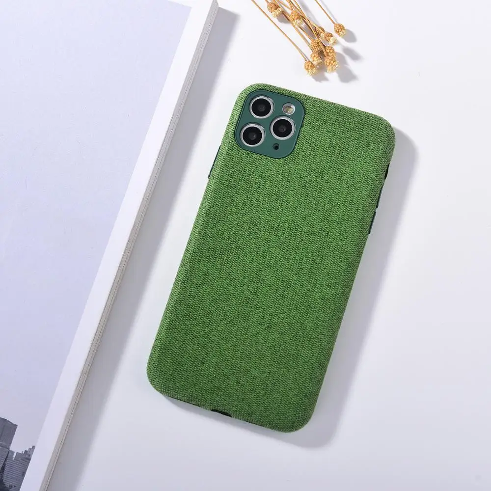 

New For iPhone 12 11 Pro Max 12 Mini Canvas Case Cloth Soft Finish Cover Full Protect Housing Shell For Iphone 7 8 Plus X XS Max