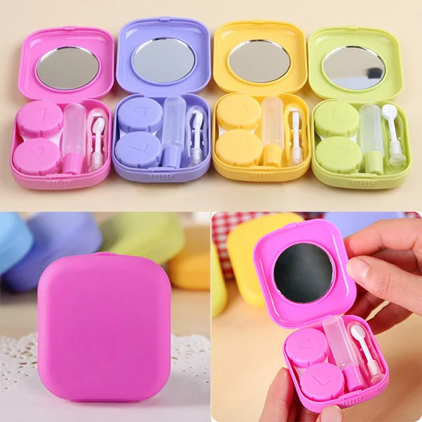 

New Cute Style Pocket Mini Contact Lens Case Travel Kit Easy Carry Eyes Care Holder Mirror Container B99