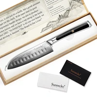 sunnecko professional 5 santoku knife japanese vg10 core damascus steel blade kitchen knives g10 handle vegetable meat slicer