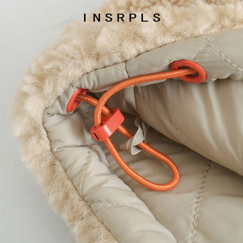 

INSRPLS Women Fashion Faux Fur Patchwork Padded Jacket Coat Vintage Long Sleeve Zip Pockets Female Outerwear Chic Tops