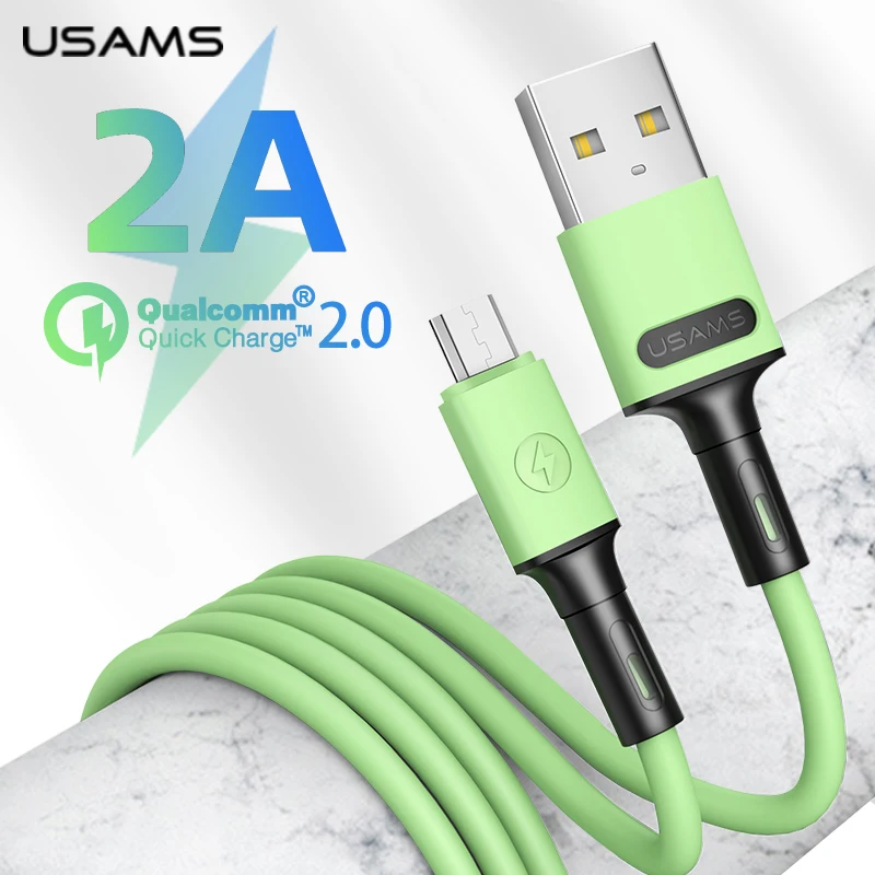 Кабель для быстрой зарядки USAMS 1 м 2 А Micro USB телефонный кабель Samsung Xiaomi Redmi Hornor Huawei