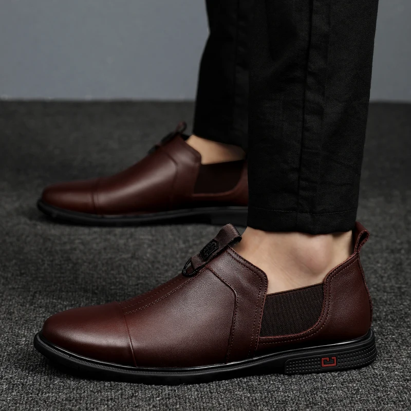 Harga Baru Pria Sepatu Pria Sepatu Kulit Asli Sepatu Sneakers Fashion Pria Berjalan Sepatu Kasual Kantor Semata Kaki Formal Sepatu