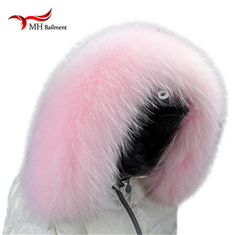 Женские шарфы из 100% натурального розового меха енота Роскошные зимние с