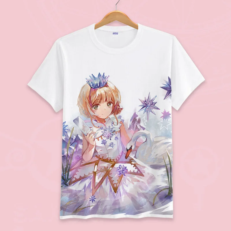 Япония карта аниме Captor Sakura Футболка с принтом футболка унисекс короткими
