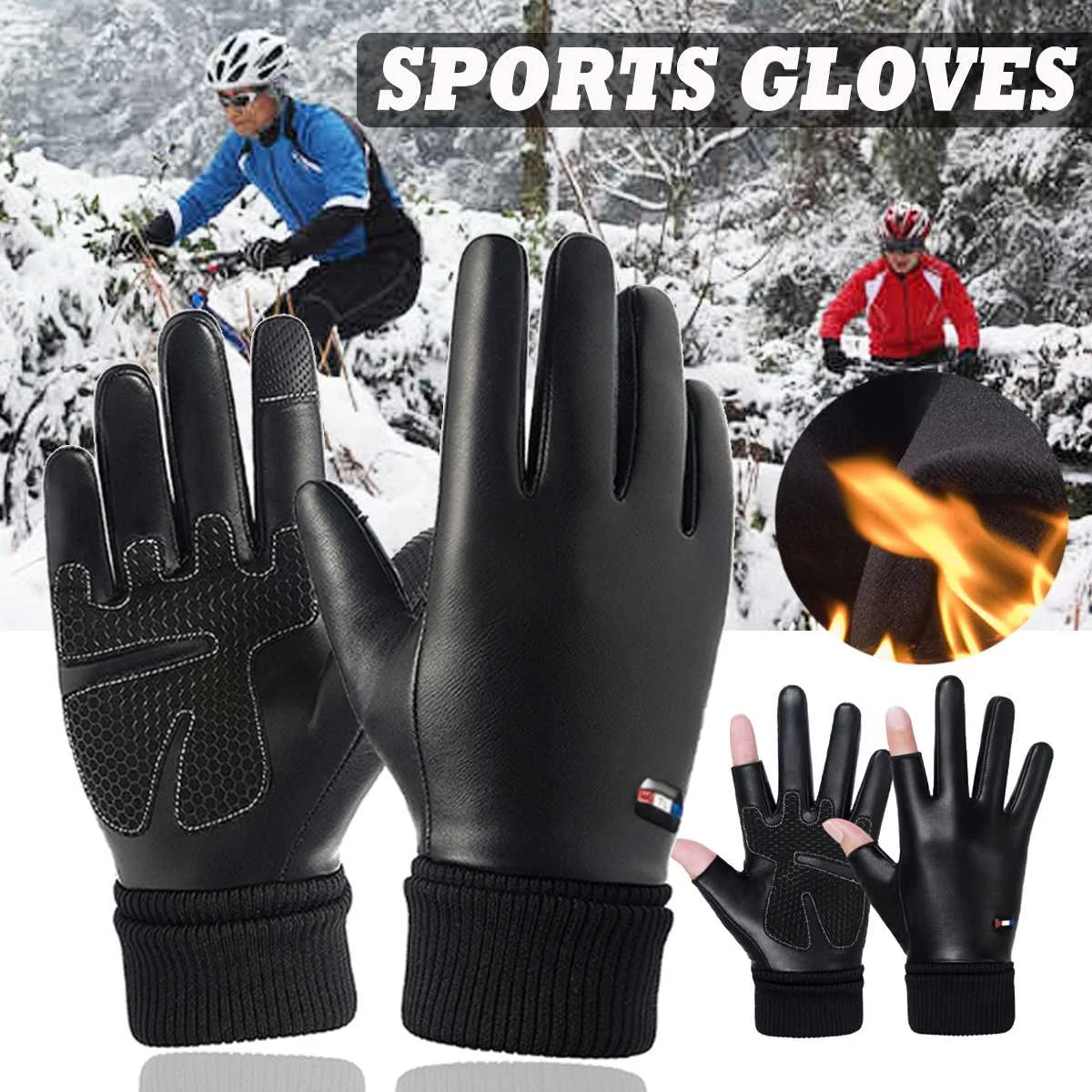 

Теплые лыжные перчатки, зимние флисовые водонепроницаемые перчатки для сноуборда, снежные мотоциклетные перчатки для катания на лыжах, спо...