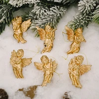 6pcs gold angel pendant christmas decorations for home 2021 christmas decoration christmas tree decor hanging ornaments new year