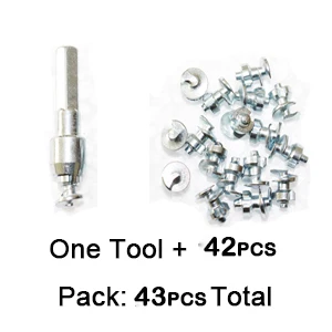 42pcs R110 plus Tool 16 шт. шипы, шины для велосипедной обуви, ботинок, мотоциклистов, зимние шипы для fatbike, винт в шинах, шипы, прочные, Pernos de Tornillo - Цвет: 42pcs R110 plus Tool