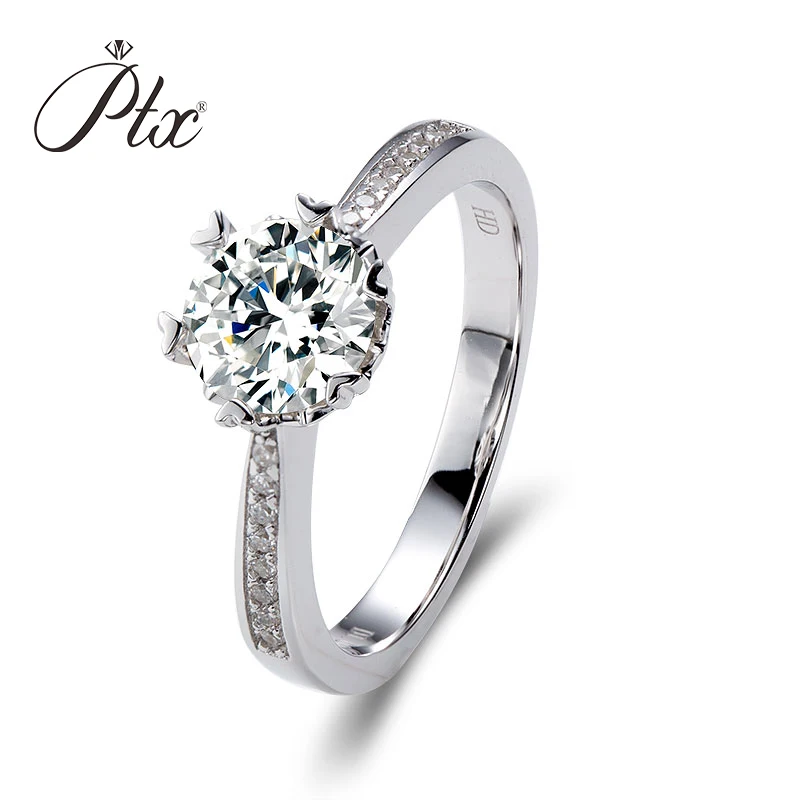 

Beautiful Design Classic Six Claws 925 Sterling silver ring round cut moissanite diamond wedding rings for women