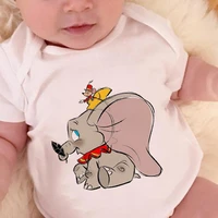 dumbo elephant print newborn clothes short sleeve o neck loose toddler jumpsuit summer baby romper infant bodysuits