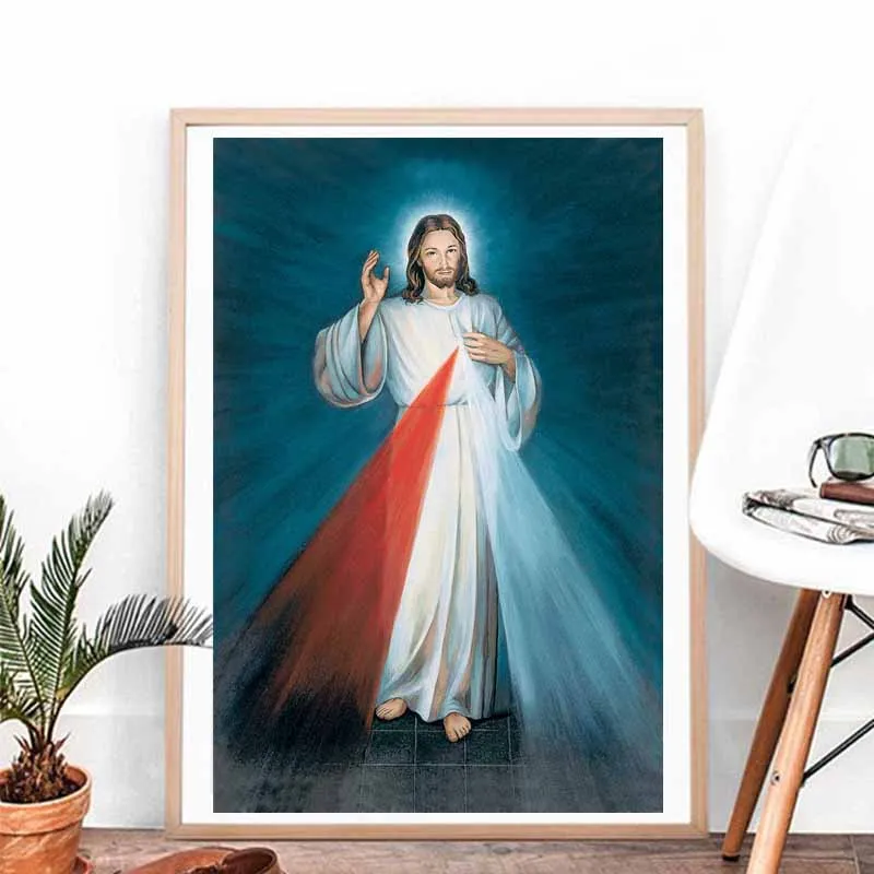 

Canvas Posters Prints Jesus Christ Shining Portrait Wall Art Painting Oil Decorative Picture Modern Living Room Home Decoration