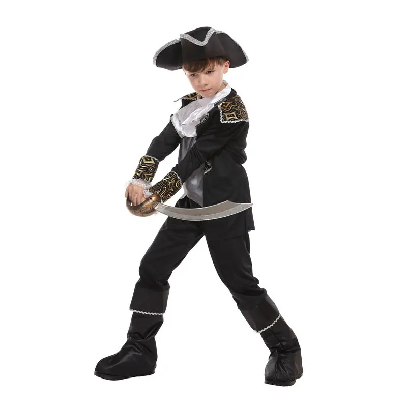 Мальчики Swashbuckler костюмы Королевский Пират капитан костюм для детей Хэллоуин