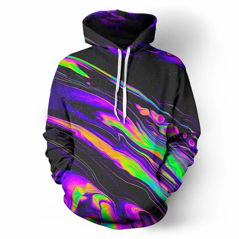 

Galaxy Acid Bath Hoodie Purple Green Sweatshirt Winter Classic Pullover Harajuku Long Sleeve Hoodies Unisex Streetwear Outfits