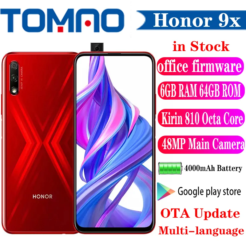 Оригинальный мобильный телефон Honor 9x Pro Kirin 810 Android 9 0 4 Гб 6 ГБ 8 64 128 256 ПЗУ
