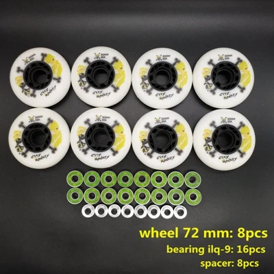 Роликовые коньки колеса 85A катания колеса ABEC-9 - Цвет: 72 white