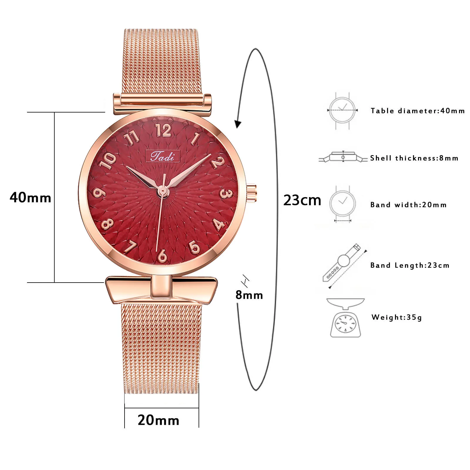 

Gadi Ladies Magnetic Buckle Strap Steel Strap Fine Watch Watch Band Stainless Steel Strap