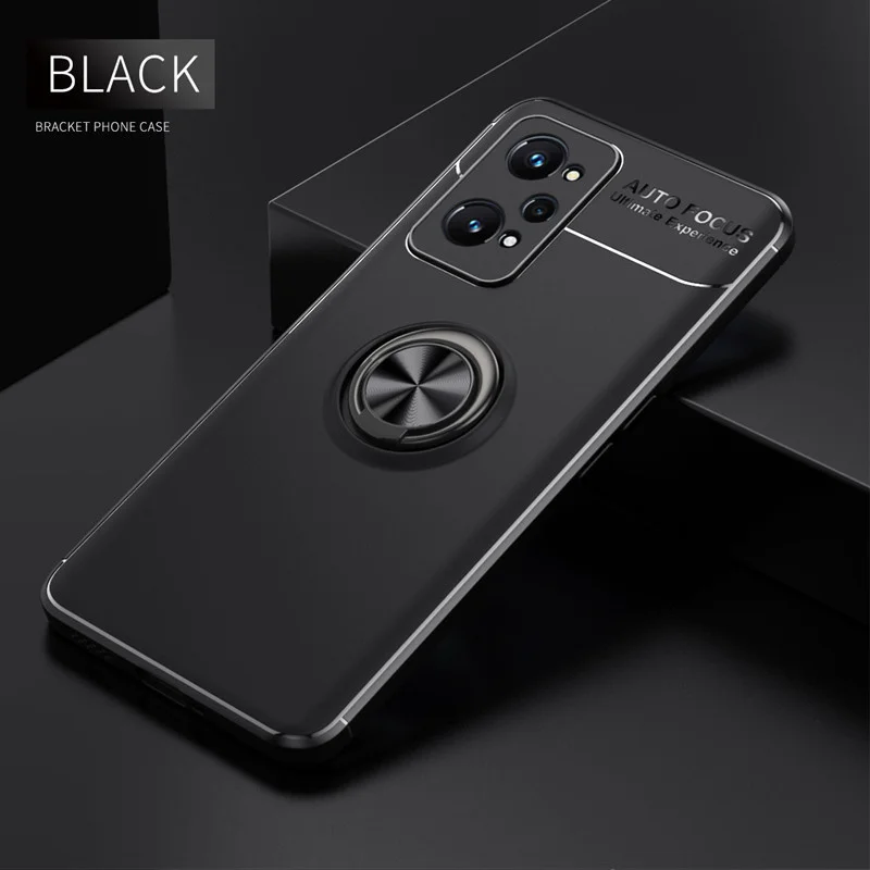 For Huawei P50 Case For Huawei P50 Cover Back Shockproof Phone Bumper TPU Soft Ring Magnetic Holder For Cover Huawei P50 Fundas